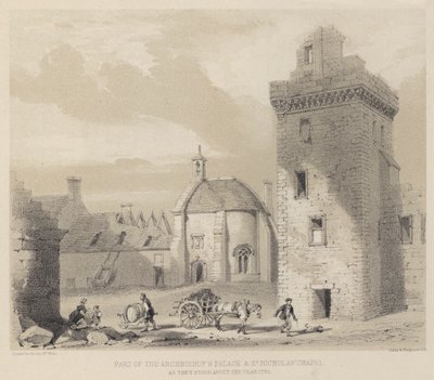 Parte del Palazzo degli Arcivescovi e Cappella di San Nicola, come apparivano intorno all